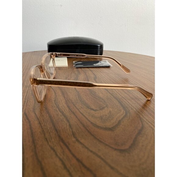 Coach Womens Pillow Frame EyeGlasses Transparent Peach New With Case, Brochure, - Picture 7 of 13